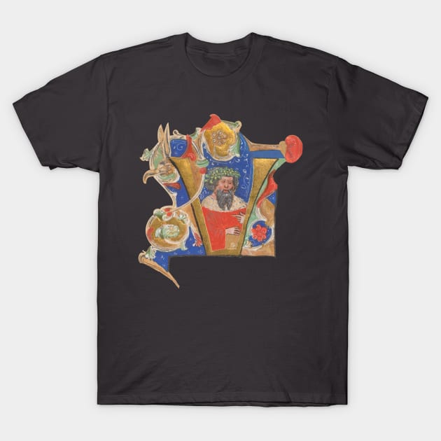 Illuminated Initial V T-Shirt by Artimaeus